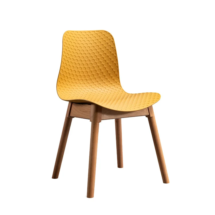 Sedie plastica stile nordico Sedie laterali senza braccioli con gambe legno per cucina Clearhalo