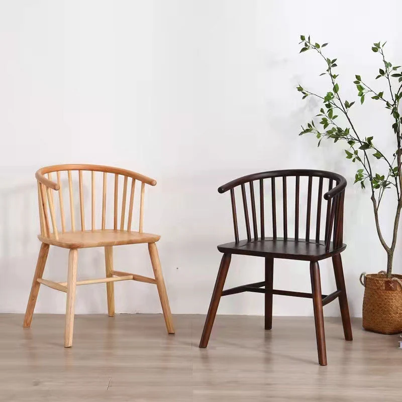 Sedie da pranzo con braccioli Sedie laterali moderne legno di quercia per sala da pranzo Clearhalo