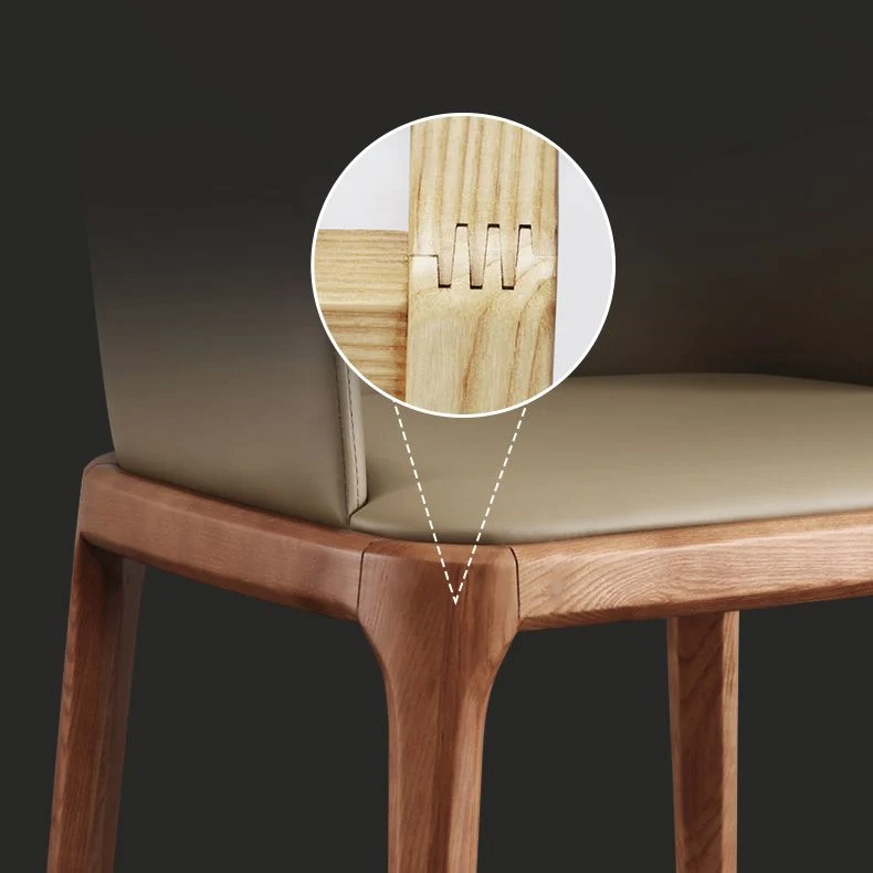 Sedie da pranzo con braccioli stile minimalista Sedie imbottite con schienale massiccio pelle (set di 2) Clearhalo