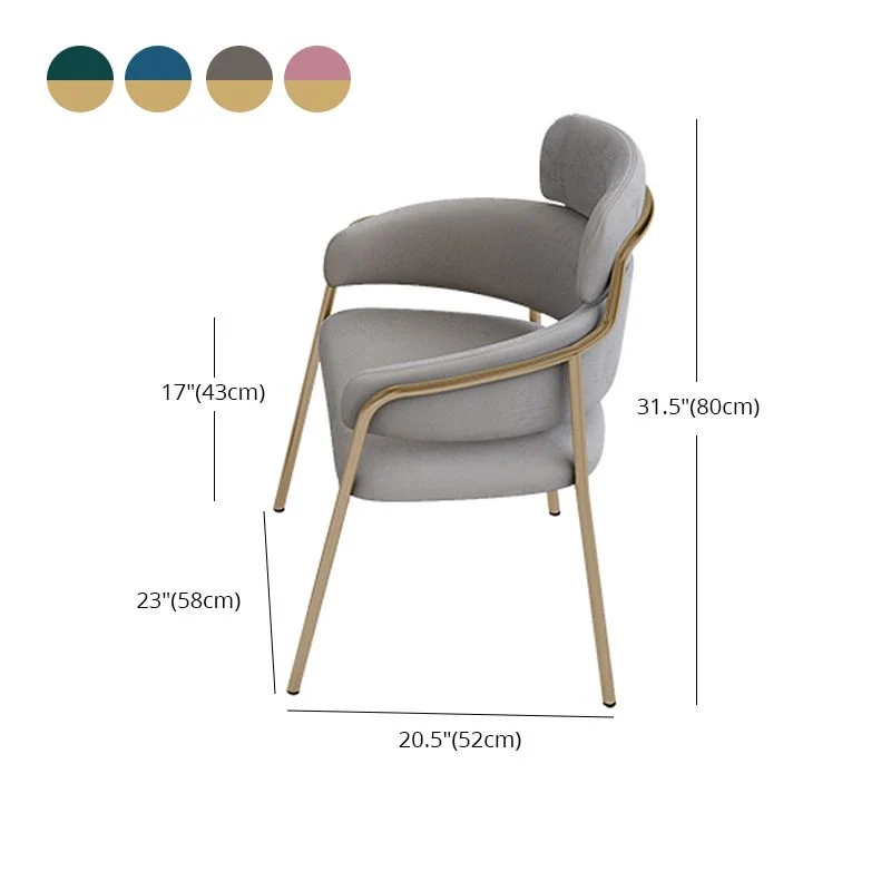 Sedie da pranzo con braccioli velluto Glam Sedia da pranzo metallo per uso ristorante Clearhalo