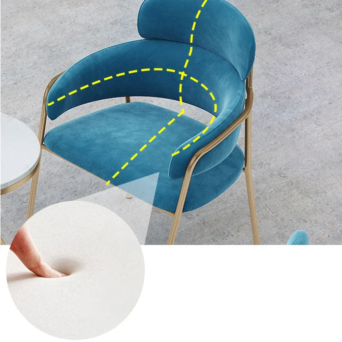 Sedie da pranzo con braccioli velluto Glam Sedia da pranzo metallo per uso ristorante Clearhalo