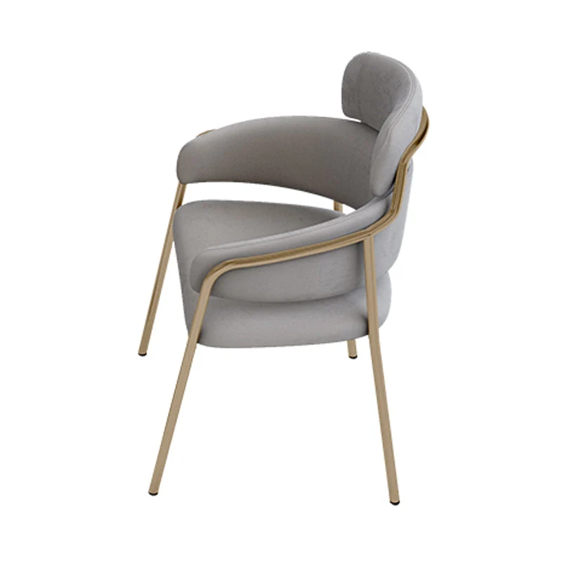Sedie da pranzo con braccioli velluto Glam Sedia da pranzo metallo per uso ristorante Clearhalo
