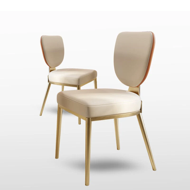 Sedie da pranzo con gambe acciaio inossidabile. Sedia laterale con schienale aperto senza braccioli Clearhalo