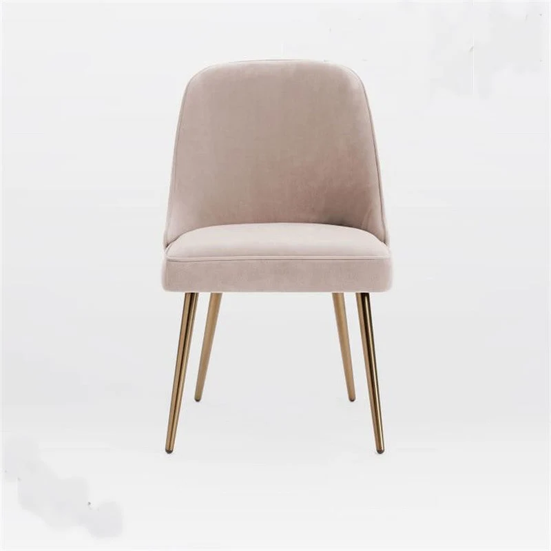 Sedie da pranzo con gambe ferro dorato Sedia laterale imbottita con schienale basso glamour Clearhalo