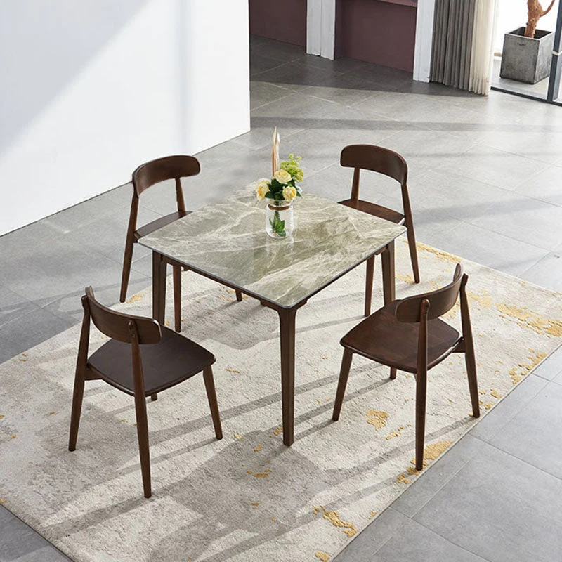 Sedie da pranzo con gambe legno senza braccioli Sedia da pranzo laterale dal design minimalista con schienale aperto Clear...