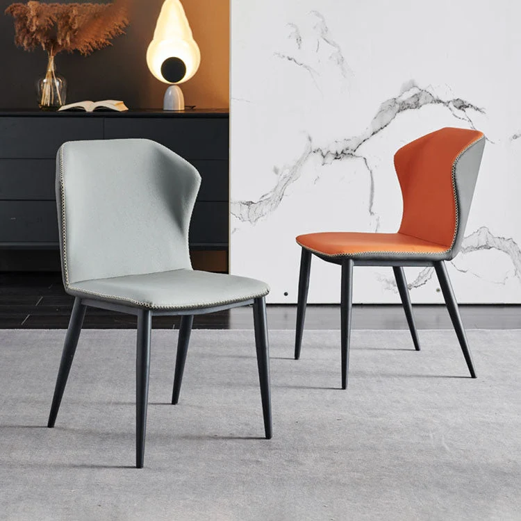 Sedie da pranzo con schienale alto e sedia laterale pelle contemporanea da ristorante Clearhalo