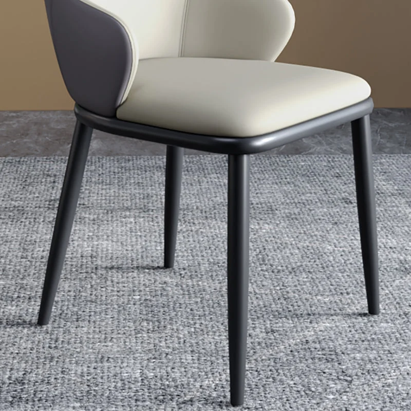 Sedie da pranzo con schienale massiccio dal design industriale Sedie da pranzo pelle per cucina Clearhalo