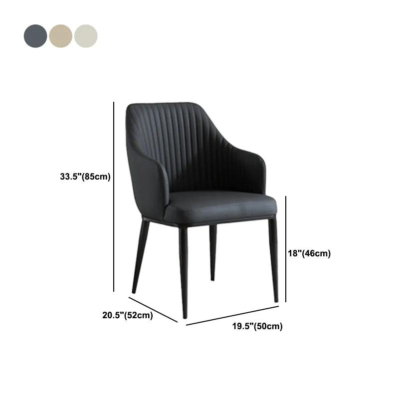 Sedie da pranzo contemporanee con braccioli Sedia da pranzo Parsons ecopelle Clearhalo