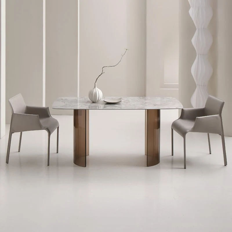 Sedie da pranzo contemporanee con braccioli Sedia laterale con schienale basso ecopelle Clearhalo