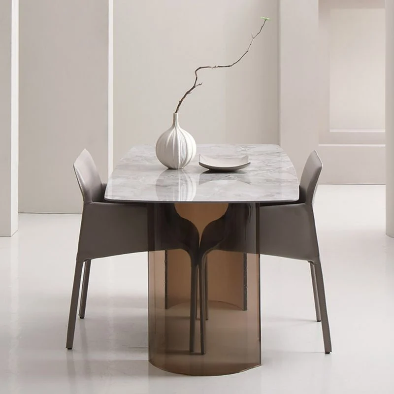 Sedie da pranzo contemporanee con braccioli Sedia laterale con schienale basso ecopelle Clearhalo