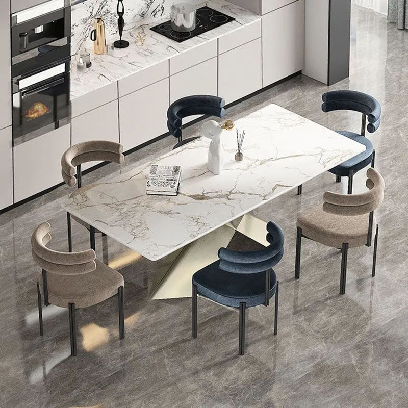 Sedie da pranzo contemporanee con schienale aperto Sedia da pranzo con braccioli velluto Clearhalo