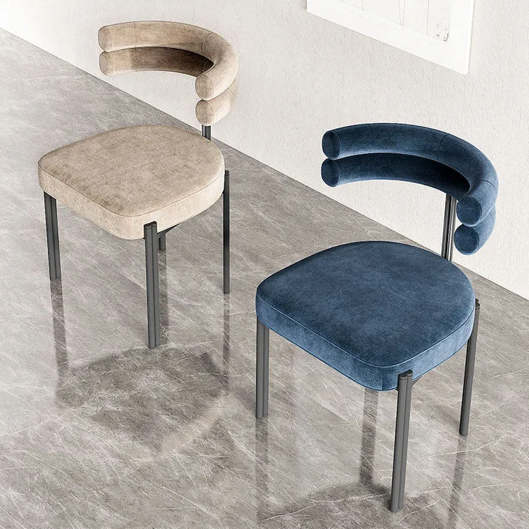 Sedie da pranzo contemporanee con schienale aperto Sedia da pranzo con braccioli velluto Clearhalo