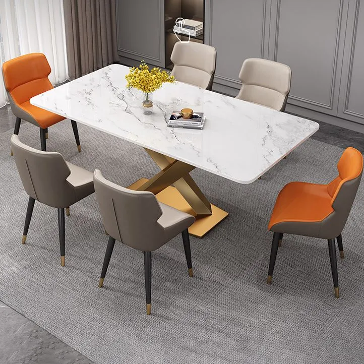 Sedie da pranzo contemporanee ecopelle poltrona con schienale alto e gambe metallo (set di 4) Clearhalo