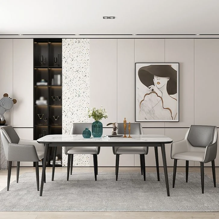 Sedie da pranzo contemporanee ecopelle Poltrona imbottita con gambe metallo per ristorante Clearhalo