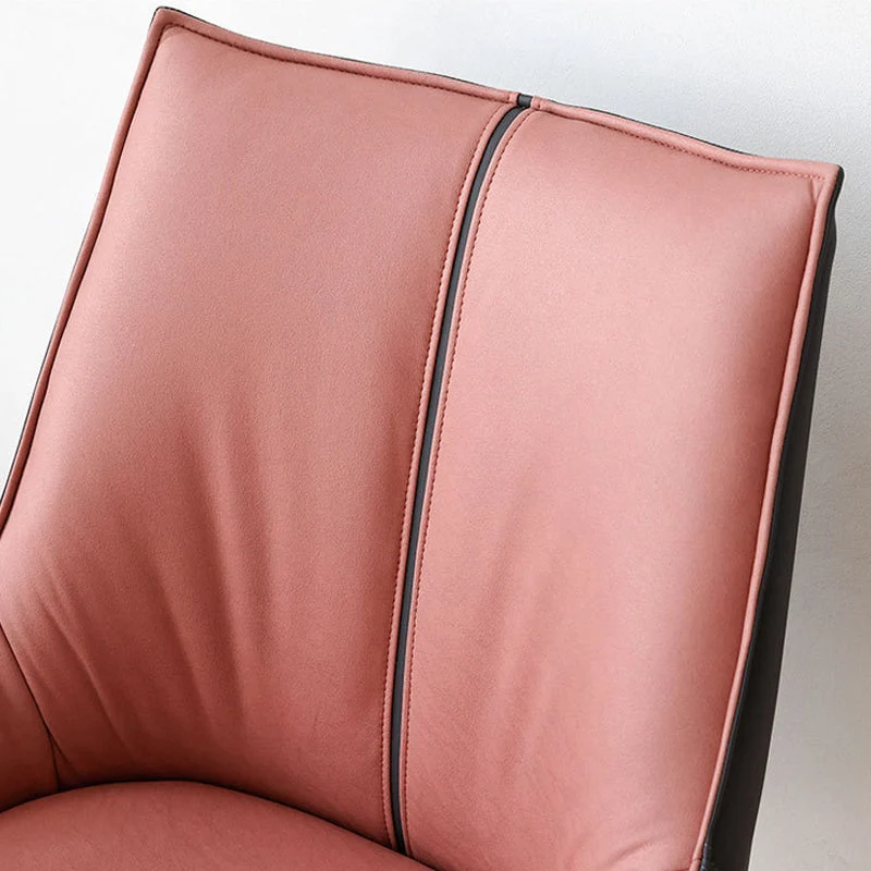 Sedie da pranzo contemporanee ecopelle Sedie laterali con braccioli con gambe metallo per cucina Clearhalo