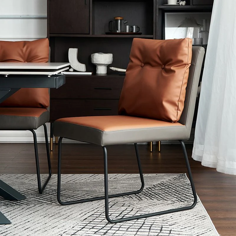 Sedie da pranzo contemporanee ecopelle Sedie da pranzo metallo per uso domestico Clearhalo