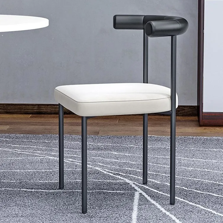 Sedie da pranzo contemporanee imbottite senza braccioli Sedie laterali con schienale aperto Clearhalo