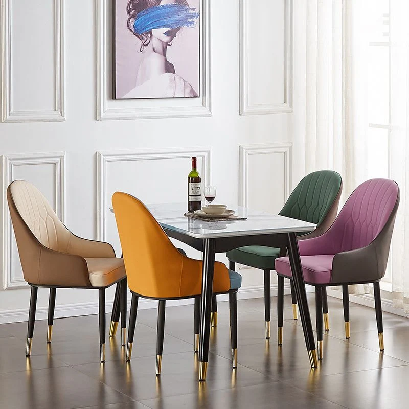 Sedie da pranzo contemporanee metallo Poltrone da pranzo imbottite per uso domestico Clearhalo