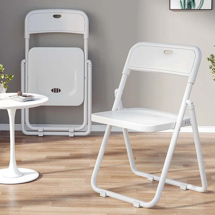 Sedie da pranzo contemporanee metallo Sedia da pranzo laterale pieghevole per la casa con schienale aperto Clearhalo