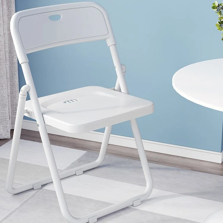 Sedie da pranzo contemporanee metallo Sedia da pranzo laterale pieghevole per la casa con schienale aperto Clearhalo