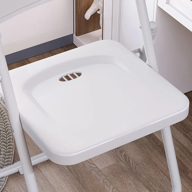 Sedie da pranzo contemporanee metallo Sedia da pranzo laterale pieghevole per la casa con schienale aperto Clearhalo