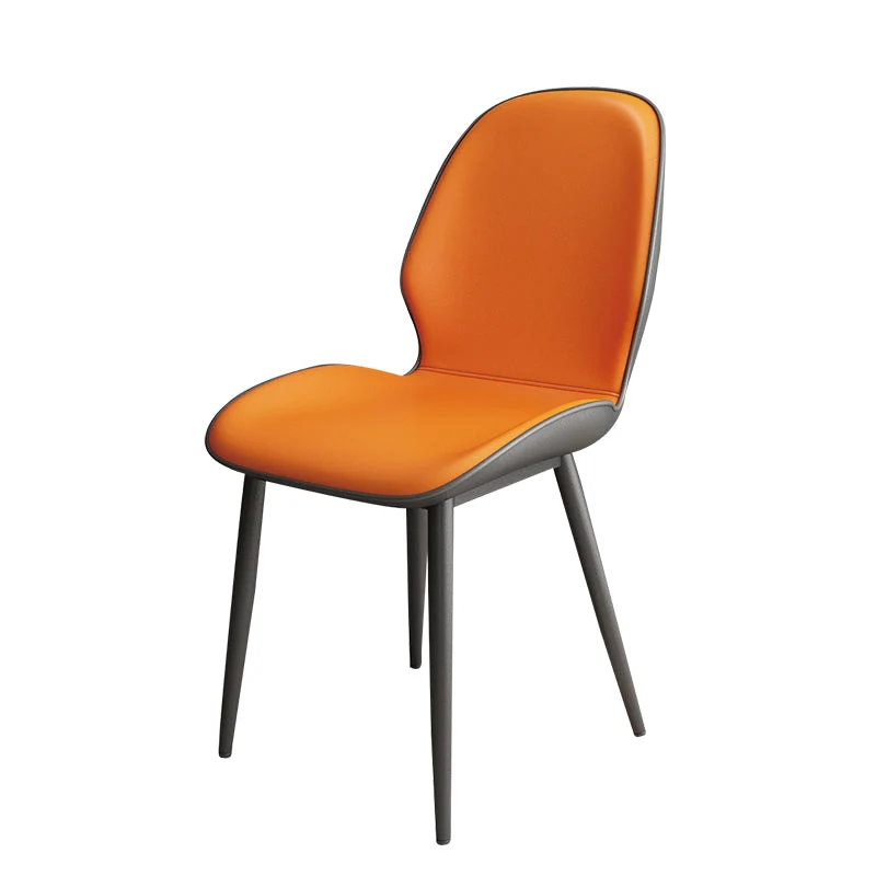 Sedie da pranzo contemporanee metallo Sedie da pranzo senza braccioli pelle PU per uso interno Clearhalo