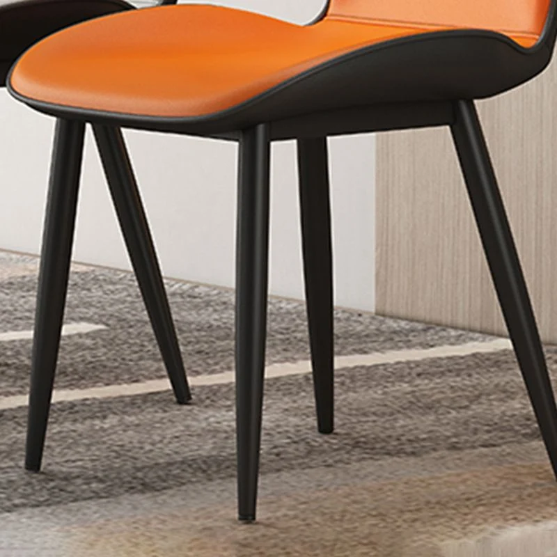 Sedie da pranzo contemporanee metallo Sedie da pranzo senza braccioli pelle PU per uso interno Clearhalo