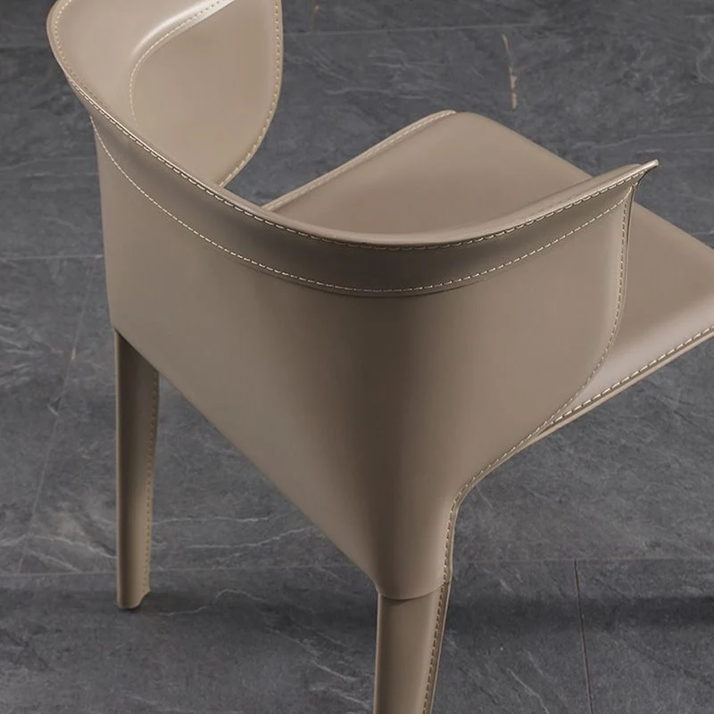 Sedie da pranzo contemporanee metallo Sedie da pranzo pelle con braccioli per uso domestico Clearhalo