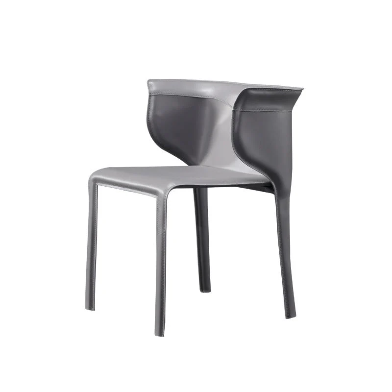 Sedie da pranzo contemporanee metallo Sedie da pranzo pelle con braccioli per uso domestico Clearhalo