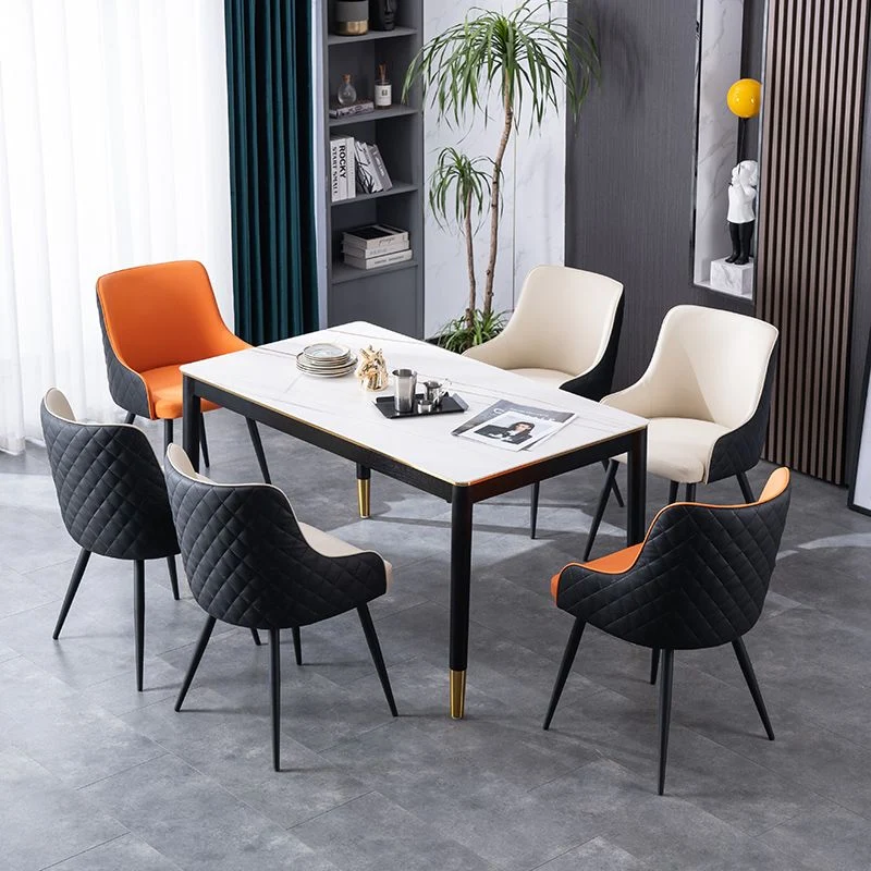 Sedie da pranzo contemporanee metallo Sedie da pranzo ecopelle per uso domestico Clearhalo