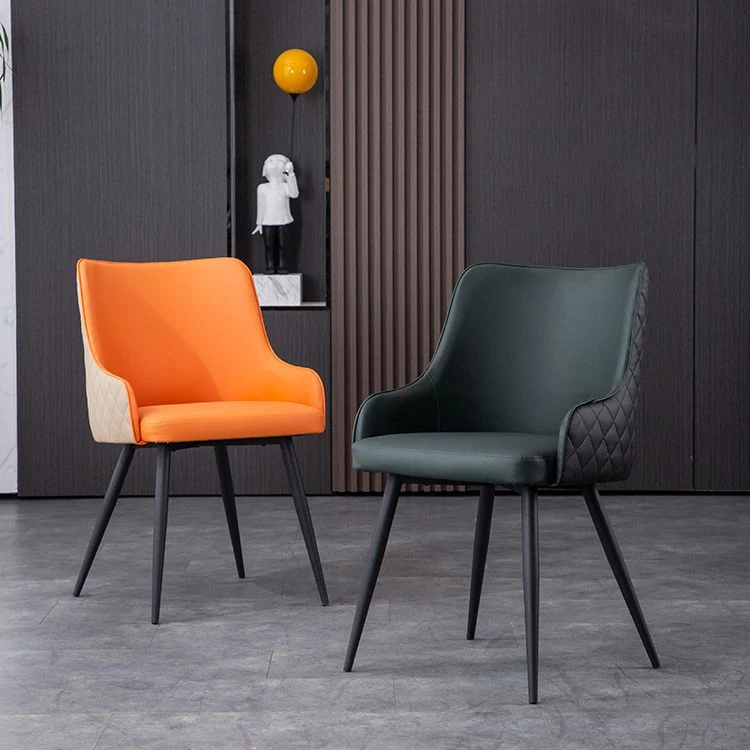 Sedie da pranzo contemporanee metallo Sedie da pranzo ecopelle per uso domestico Clearhalo