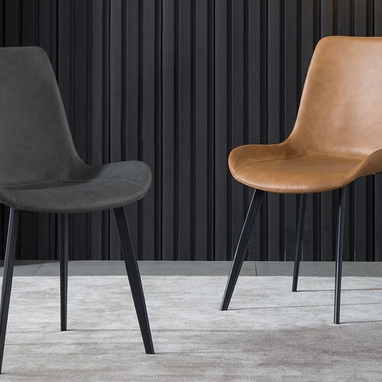 Sedie da pranzo contemporanee metallo Sedie da pranzo pelle per uso domestico Clearhalo