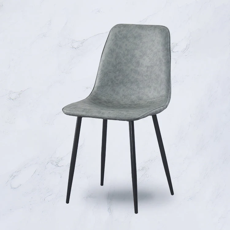 Sedie da pranzo contemporanee metallo senza braccioli Sedie da pranzo pelle PU (set di 2) Clearhalo