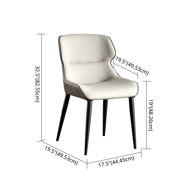 Sedie da pranzo contemporanee metallo senza braccioli Sedia laterale con schienale alto per uso domestico Clearhalo