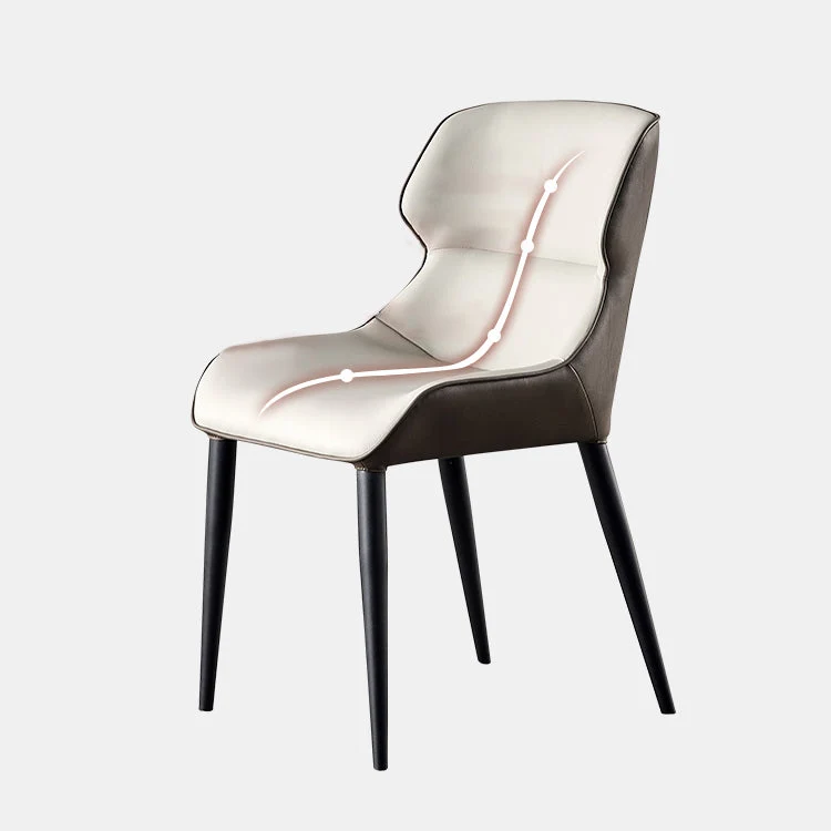 Sedie da pranzo contemporanee metallo senza braccioli Sedia laterale con schienale alto per uso domestico Clearhalo