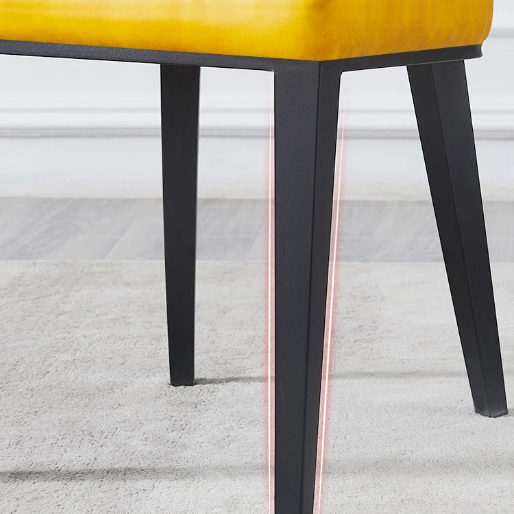 Sedie da pranzo contemporanee pelle Sedia laterale con schienale alto con gambe metallo per uso ristorante Clearhalo