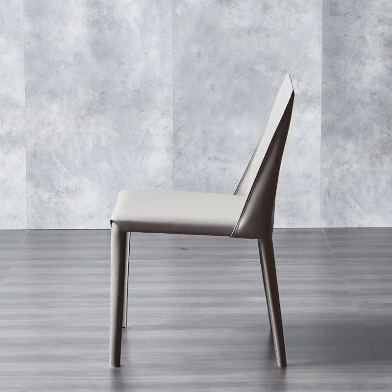 Sedie da pranzo contemporanee pelle Sedie laterali senza braccioli con gambe metallo per cucina Clearhalo