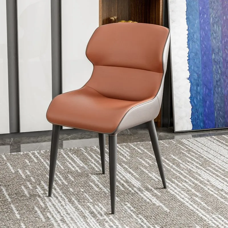 Sedie da pranzo contemporanee Sedia laterale da pranzo con bracciolo e gambe metallo Clearhalo