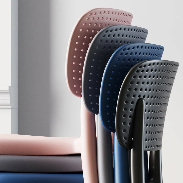 Sedie da pranzo contemporanee Sedia laterale da pranzo plastica senza braccioli per uso domestico Clearhalo