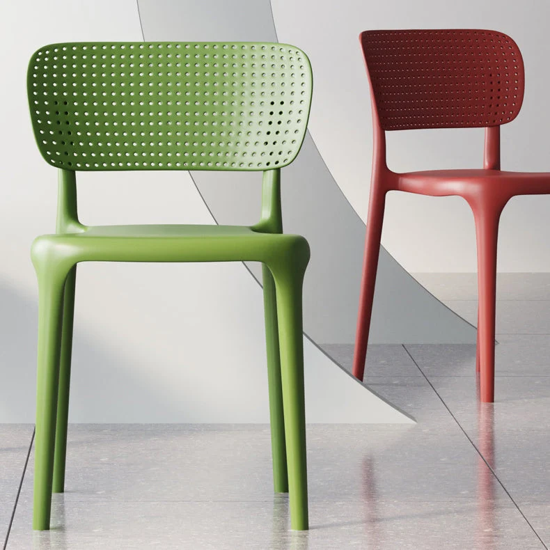 Sedie da pranzo contemporanee Sedia laterale da pranzo plastica senza braccioli per uso domestico Clearhalo