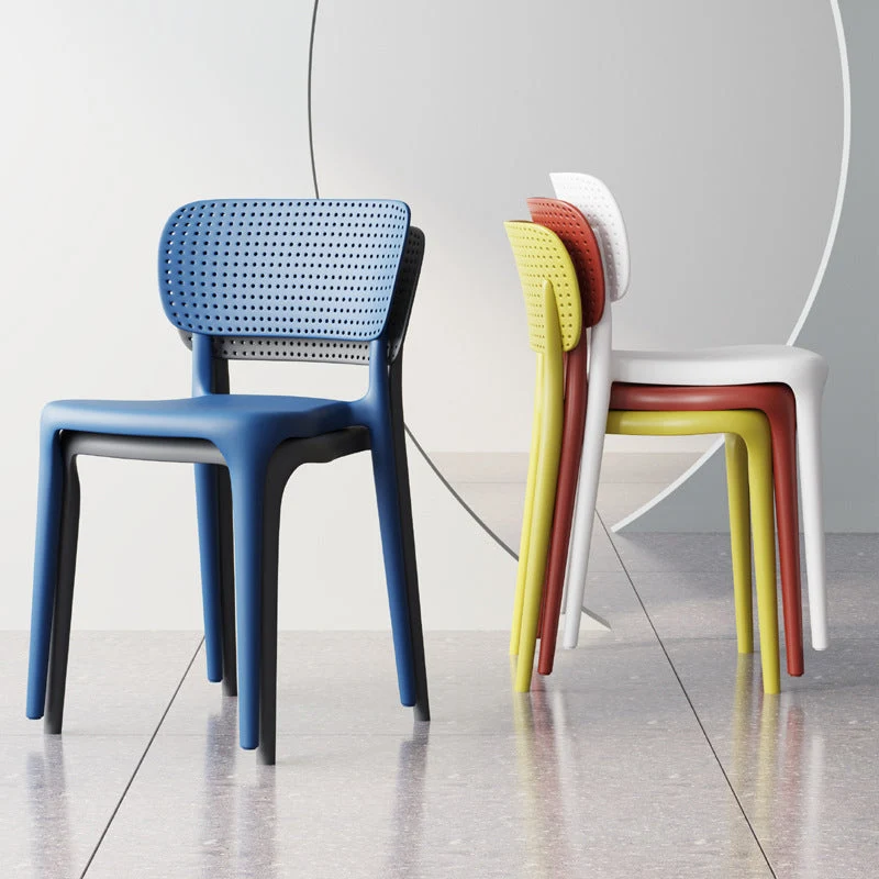 Sedie da pranzo contemporanee Sedia laterale da pranzo plastica senza braccioli per uso domestico Clearhalo