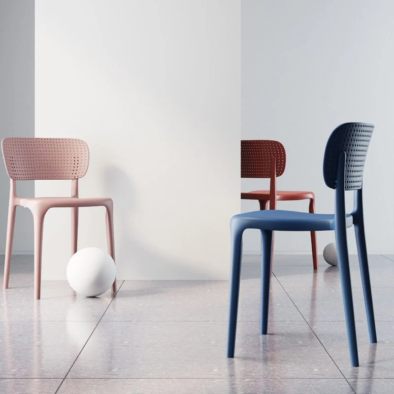 Sedie da pranzo contemporanee Sedia laterale da pranzo plastica senza braccioli per uso domestico Clearhalo