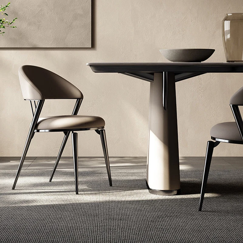 Sedie da pranzo contemporanee Sedia laterale senza braccioli imbottita ecopelle Clearhalo