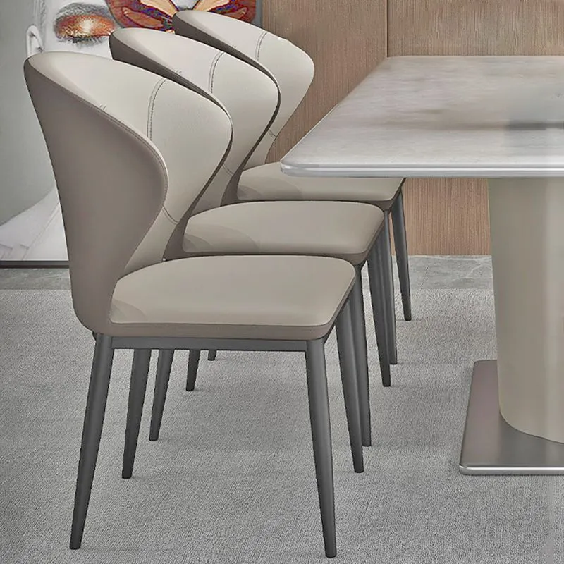 Sedie da pranzo contemporanee Sedie da pranzo senza braccioli con gambe metallo per cucina Clearhalo