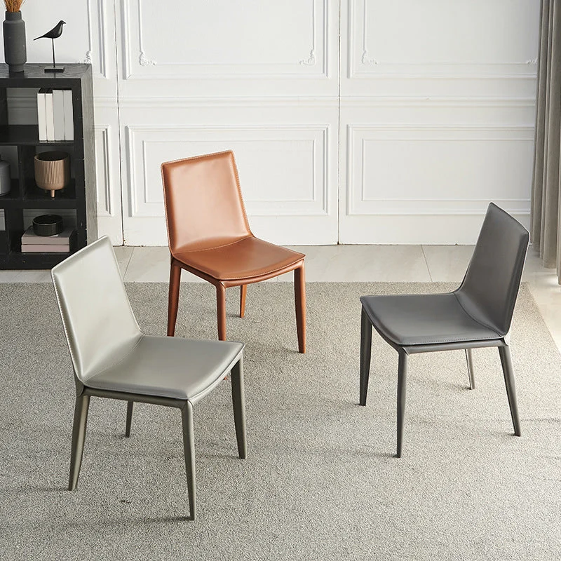 Sedie da pranzo contemporanee senza braccioli Sedia da pranzo ecopelle Clearhalo
