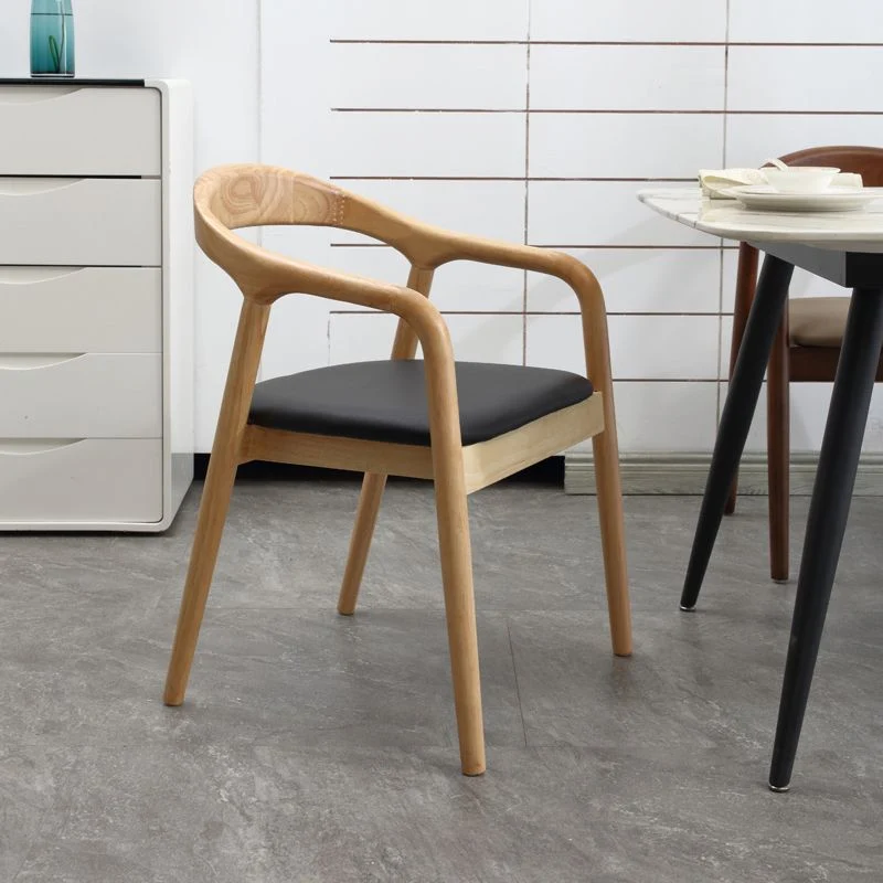 Sedie da pranzo da cucina con braccioli con schienale aperto, sedia legno massello stile tradizionale Clearhalo