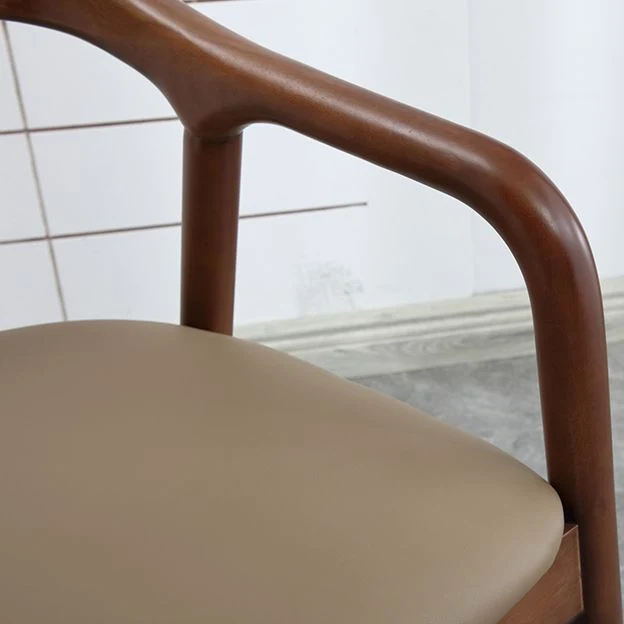 Sedie da pranzo da cucina con braccioli con schienale aperto, sedia legno massello stile tradizionale Clearhalo