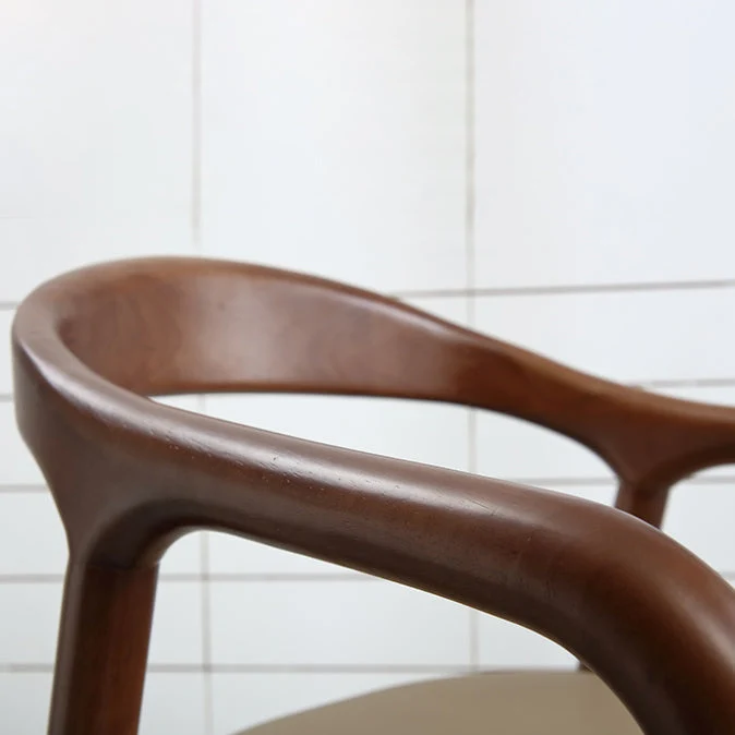 Sedie da pranzo da cucina con braccioli con schienale aperto, sedia legno massello stile tradizionale Clearhalo