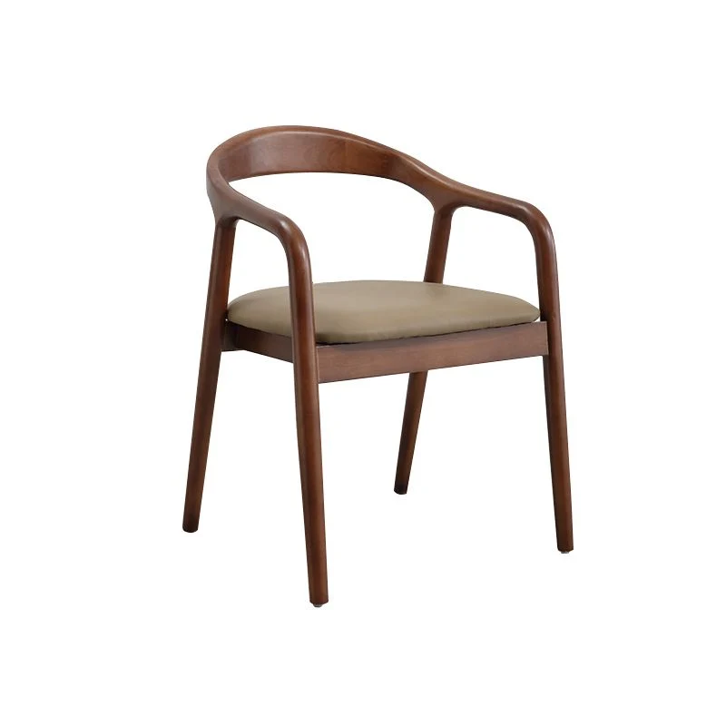 Sedie da pranzo da cucina con braccioli con schienale aperto, sedia legno massello stile tradizionale Clearhalo
