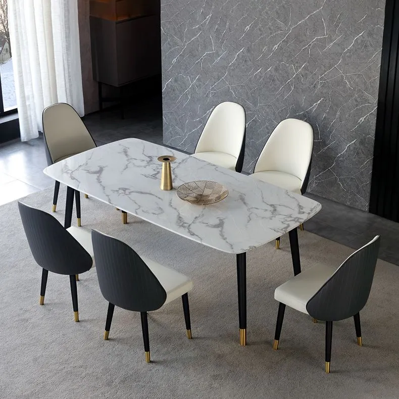 Sedie da pranzo da cucina Glam Sedie laterali ecopelle con gambe legno Clearhalo